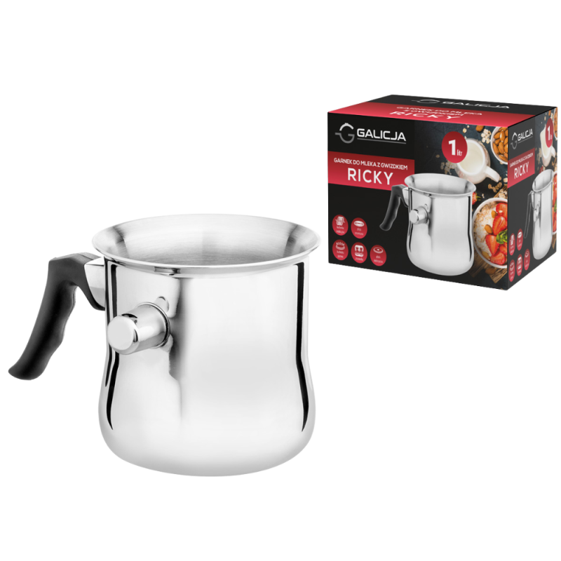Garnek do mleka z gwizdkiem RICKY 1l 0701