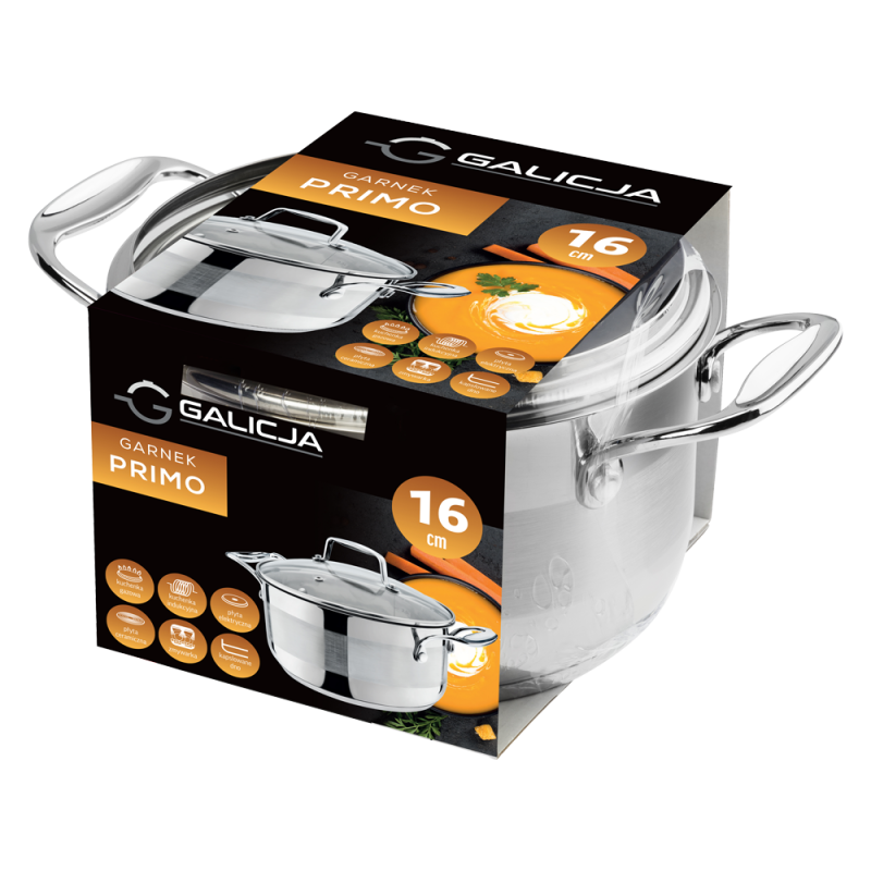 Garnek nierdzewny PRIMO 16cm/1,8l 0589