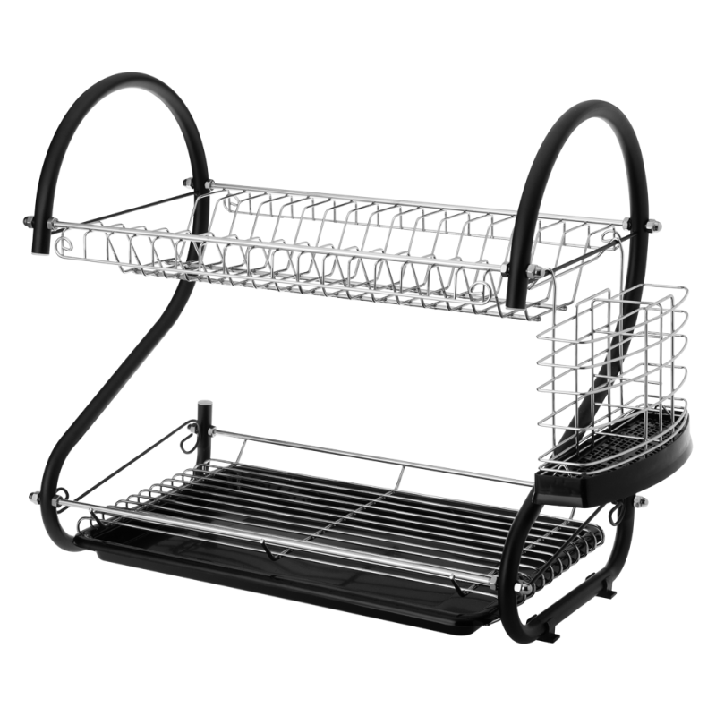 Suszarka do naczyń silikonowa 2 poziomowa CAMELIA 27084 czarny
