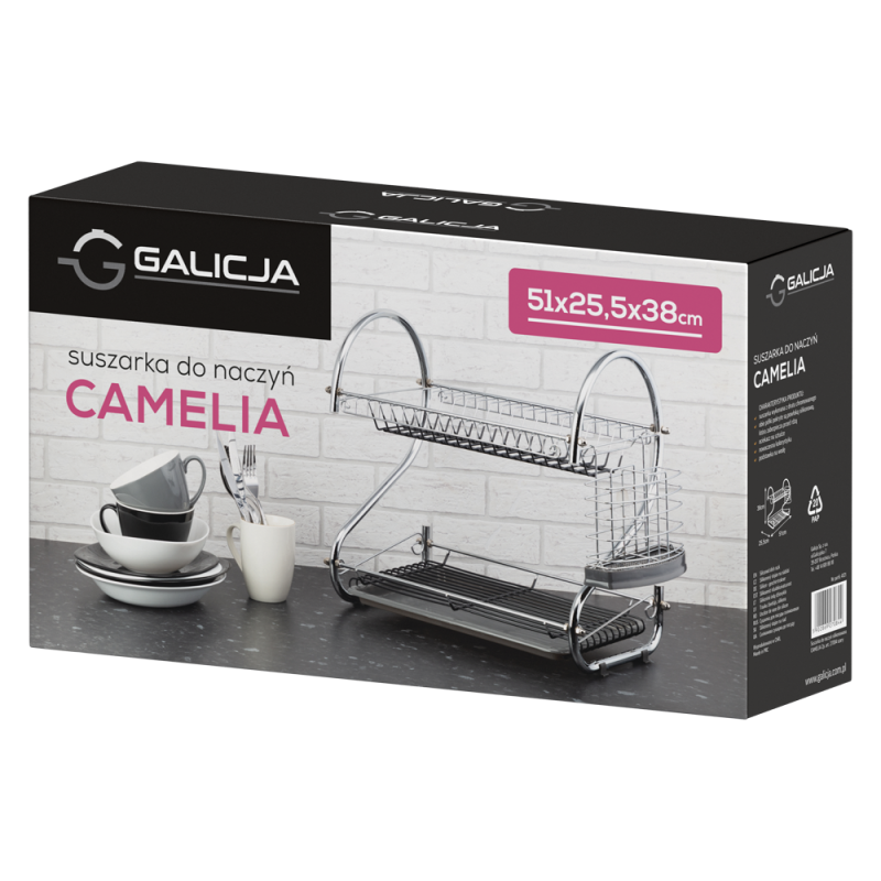 Suszarka do naczyń silikonowa 2 poziomowa CAMELIA 27084 szary