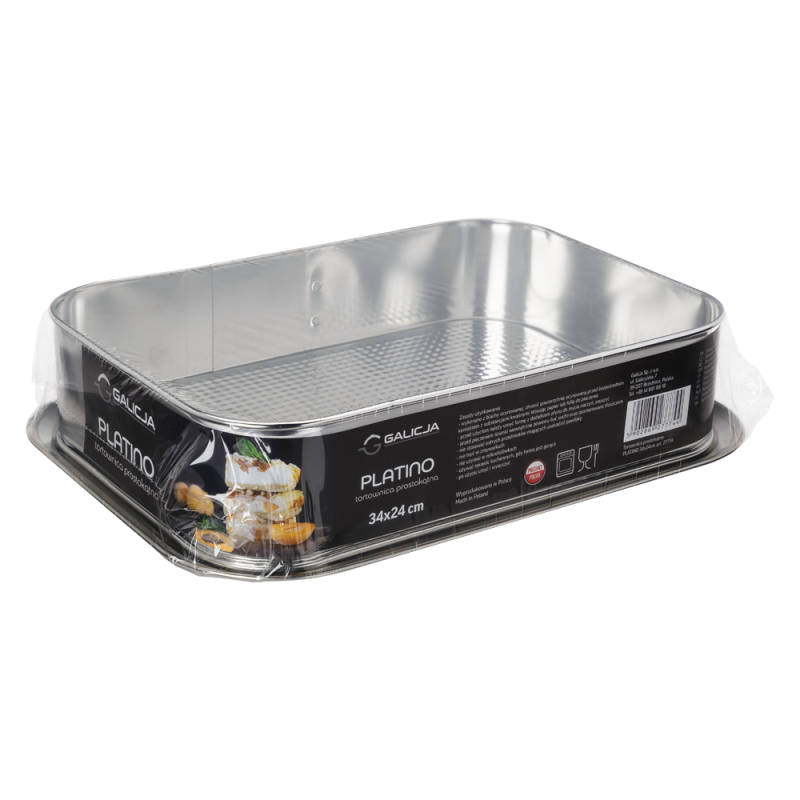 Tortownica fakturowana prostokątna PLATINO 34x24cm 27774
