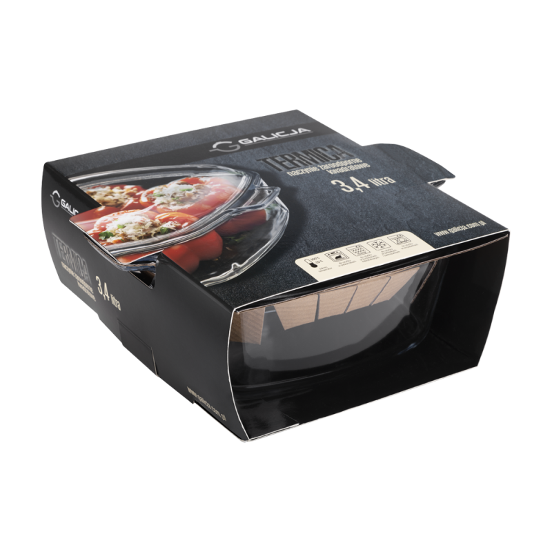 Naczynie żaroodporne kwadratowe z pokrywą TERMICA 3,4l 20064