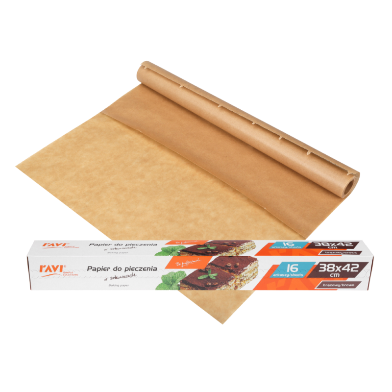 Papier do pieczenia w arkuszach 38x42cm, brązowy  10301