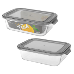 KEEP IT FRESH Pojemnik ze szkła żaroodpornego 1000ml (prostokątny) 51477 wz. GREY