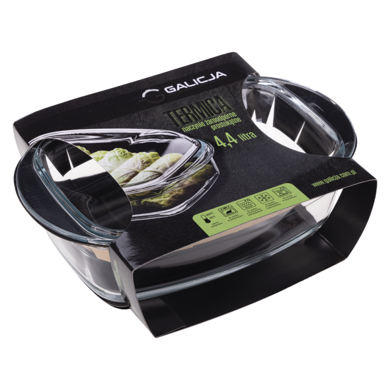 Naczynie żaroodporne prostokątne z pokrywą TERMICA 4,4l 20057 !