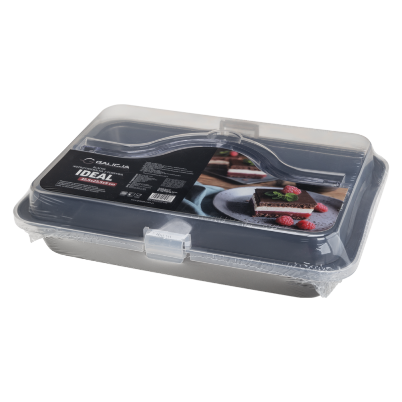 Blacha nieprzywieralna z pokrywą IDEAL 32,5x22,5x5cm 19488