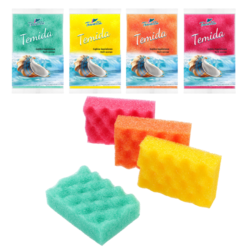 Gąbka kąpielowa TEMIDA 1 szt. 00594  mix kolorów