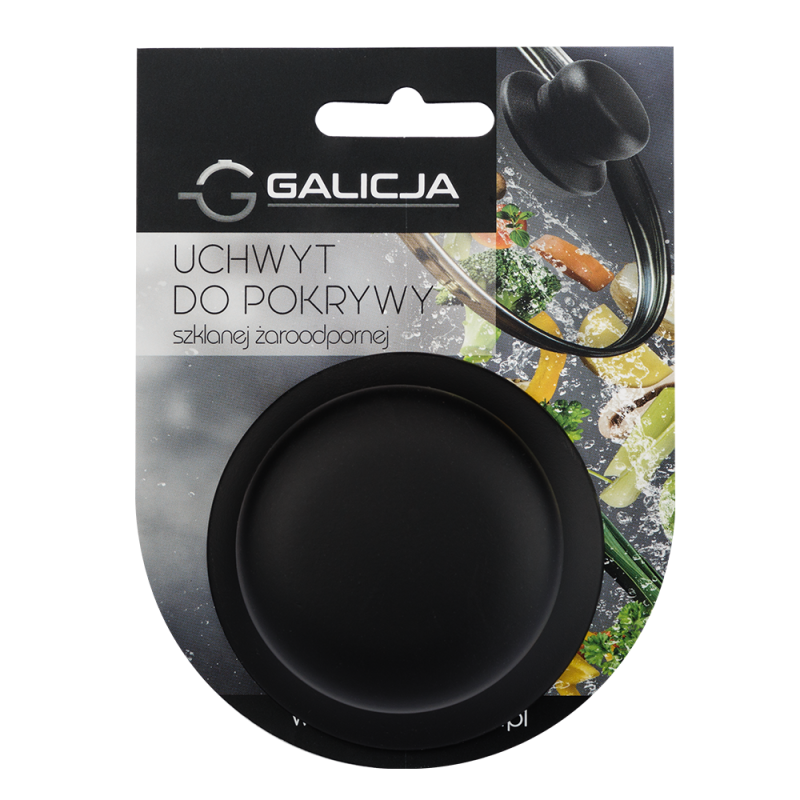 Silikonowy uchwyt do pokrywy szklanej 4121 czarny