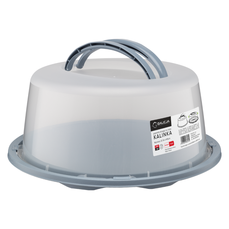 Pojemnik na ciasto okrągły KALINKA 35x35x16cm 28570 szary