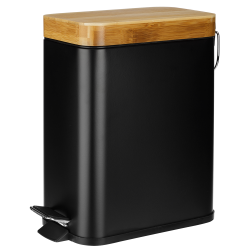 Kosz łazienkowy na śmieci prostokątny BLACK/WHITE 5l 24374  czarny