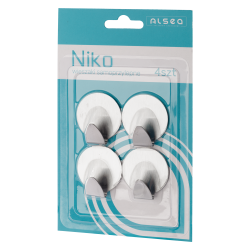 Komplet wieszaków samoprzylepnych okrągłych NIKO 4 sztuki 20142