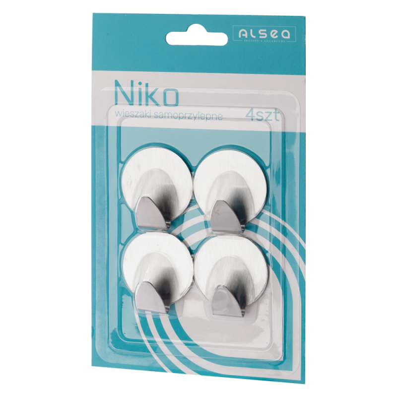 Komplet wieszaków samoprzylepnych okrągłych NIKO 4 sztuki 20142