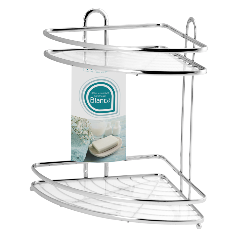 Półka łazienkowa narożna 2 poziomowa BLANCA 0697