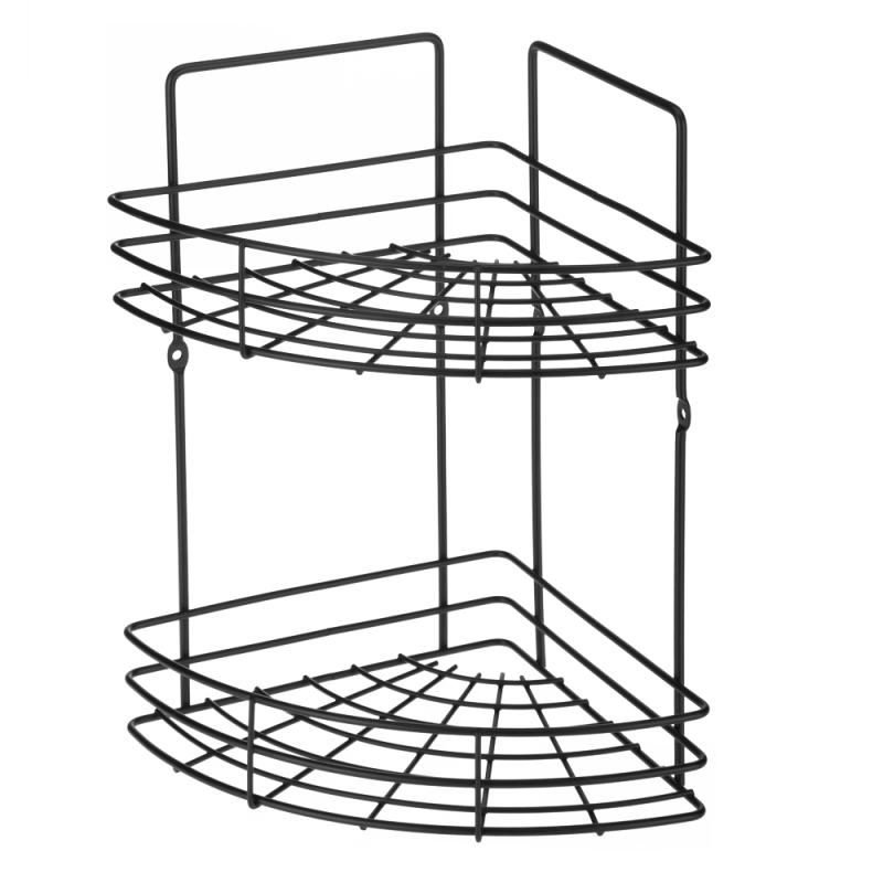 Półka narożna 2 poziomowa BLACK 07027