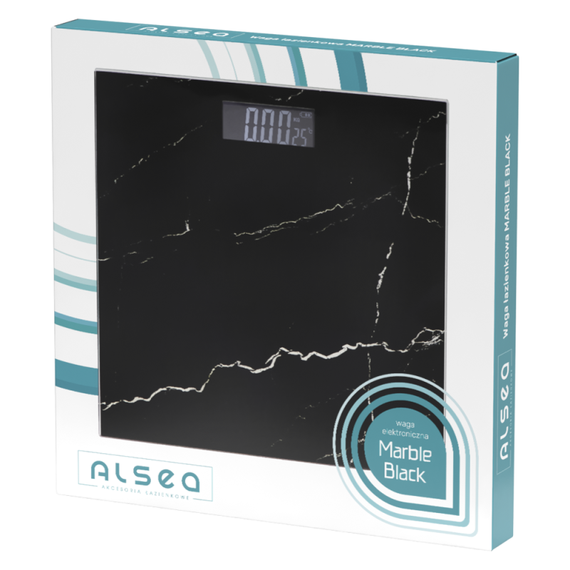 Waga łazienkowa MARBLE BLACK 28x28cm 18504