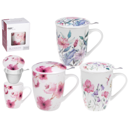 Kubek z zaparzaczem BLOSSOM 350 ml z porcelany New Bone 71417