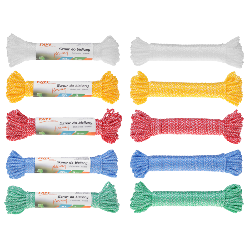 Sznur do bielizny pleciony 3mm, 20m  01052