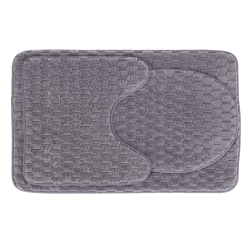 Komplet dywaników łazienkowych ANDORA 50x80/45x45/45x36cm 3 elementy 22235 szary jasny