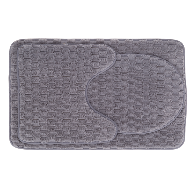 Komplet dywaników łazienkowych ANDORA 50x80/45x45/45x36cm 3 elementy 22235 szary jasny