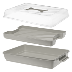 Pojemnik na ciasto BISCOTTI 44x30x13cm 7852 szary 