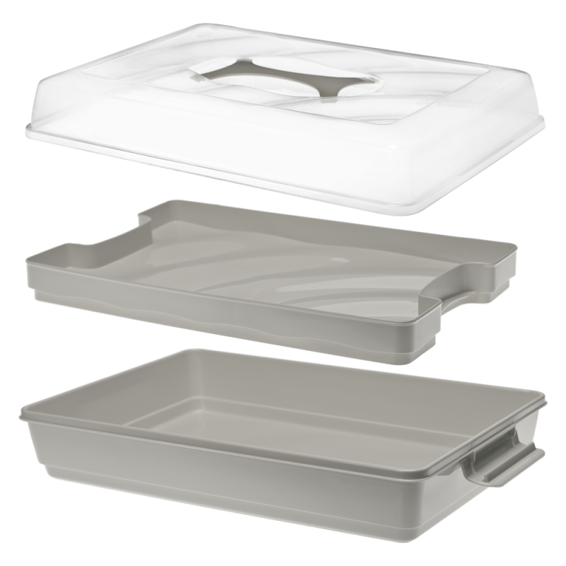 Pojemnik na ciasto BISCOTTI 44x30x13cm 7852 szary 