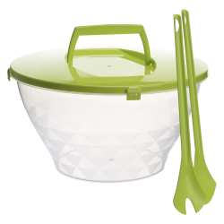 Miska do sałaty KALA 5l z pokrywą i sztućcami 22611 zielony !