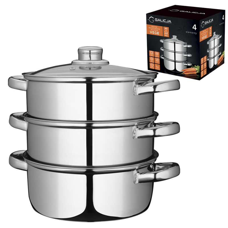 Zestaw do gotowania na parze 20cm VEGE 4 elementy 19891