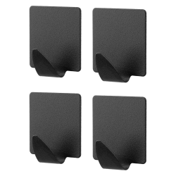 Komplet wieszaków samoprzylepnych kwadratowych NIKO BLACK 4 sztuki 25124