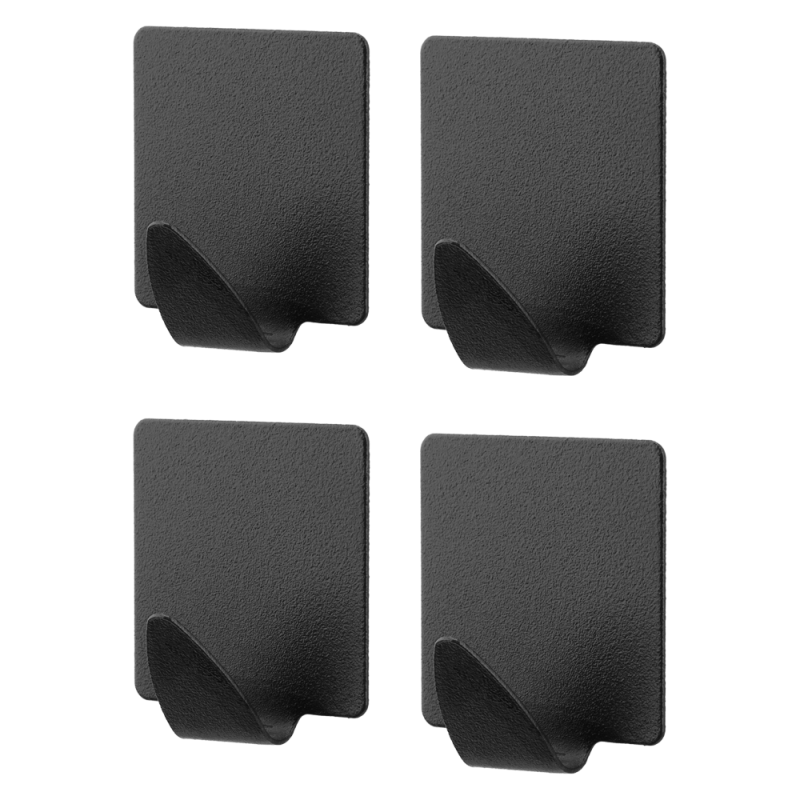 Komplet wieszaków samoprzylepnych kwadratowych NIKO BLACK 4 sztuki 25124