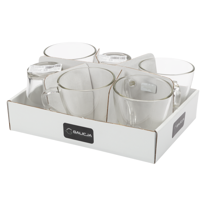 Szklanki z uchem LILI 250ml 26251 (tacka 6 sztuk)