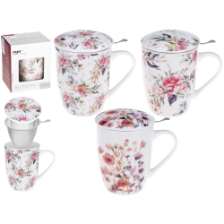 Kubek z zaparzaczem BLOSSOM II 350 ml z porcelany New Bone 81442