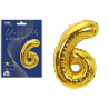 LGP Balon foliowy 60 cm CYFRA 6, 22131 złoty