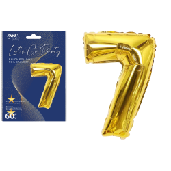 LGP Balon foliowy 60 cm CYFRA 7, 22132 złoty