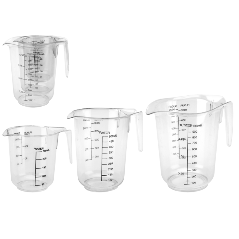 Dzbanek z miarką zestaw 3szt (0,25L, 0,5L,1L) art. 50241