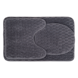 Komplet dywaników łazienkowych ANDORA 50x80/45x45/45x36cm 3 elementy 22235 szary ciemny
