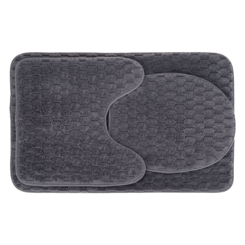 Komplet dywaników łazienkowych ANDORA 50x80/45x45/45x36cm 3 elementy 22235 szary ciemny