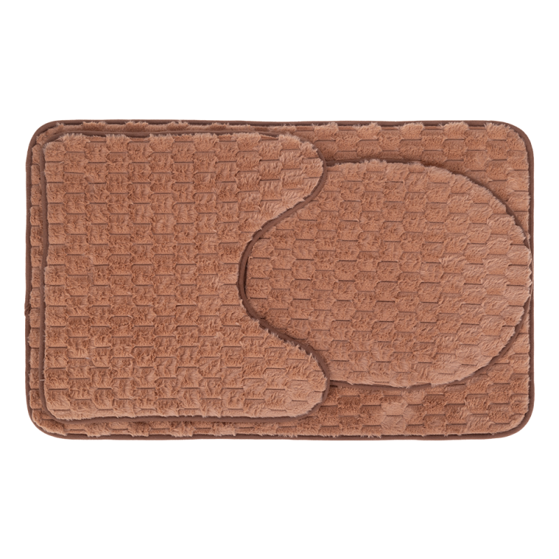 Komplet dywaników łazienkowych ANDORA 50x80/45x45/45x36cm 3 elementy 22235 brąz