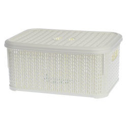 Koszyk prostokątny z pokrywą WILLOW 6l 22799 biały