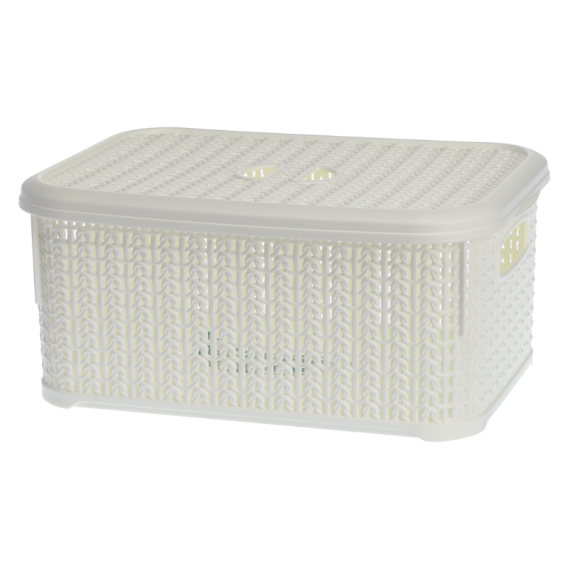 Koszyk prostokątny z pokrywą WILLOW 6l 22799 biały