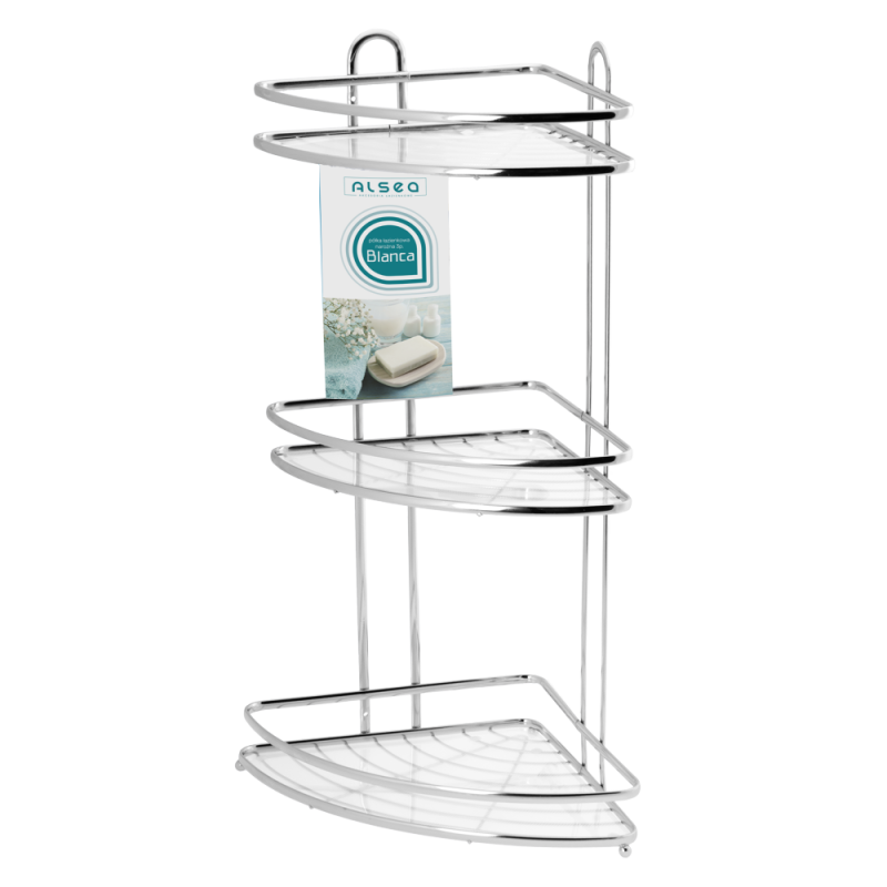 Półka łazienkowa narożna 3 poziomowa BLANCA 0699