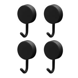 Komplet wieszaków samoprzylepnych plastikowych NIKO 4 sztuki 17705 czarny