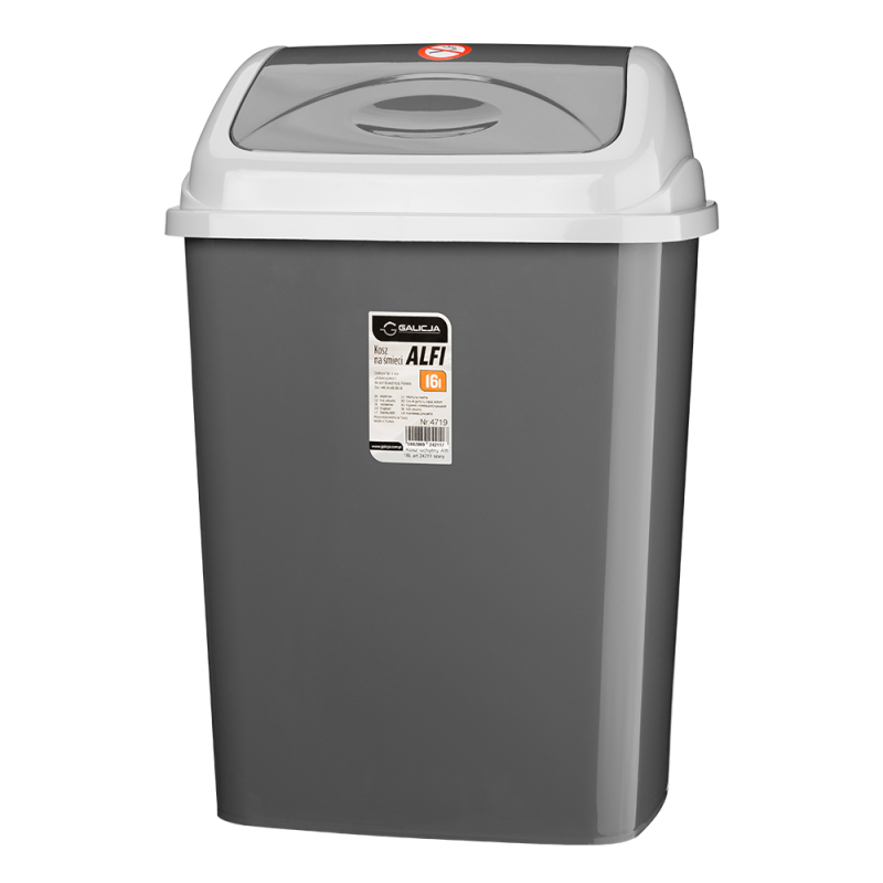 Kosz uchylny ALFI 16l 24211 szary 
