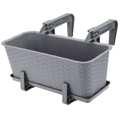 Komplet uchwytów do doniczki balkonowej RATTAN 2 sztuki 23837 szary