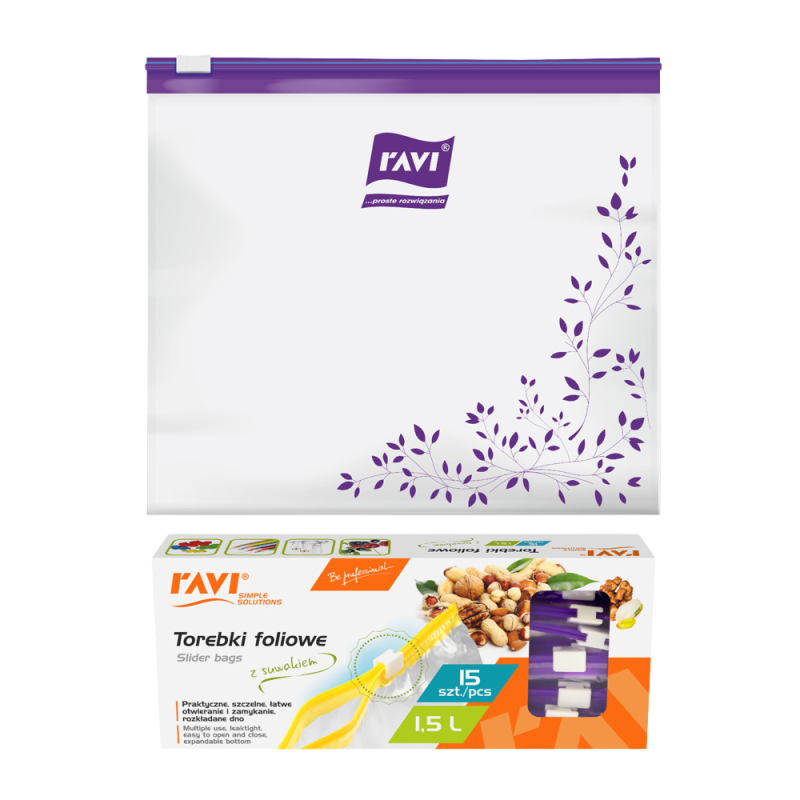 Torebki z suwakiem 1,5L, 15szt.  00217 !