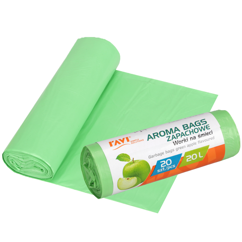 Aroma Bags Worki na śmieci Zielone jabłuszko, 20 L 20szt. 10702