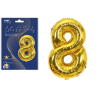 LGP Balon foliowy 60 cm CYFRA 8, 22133 złoty