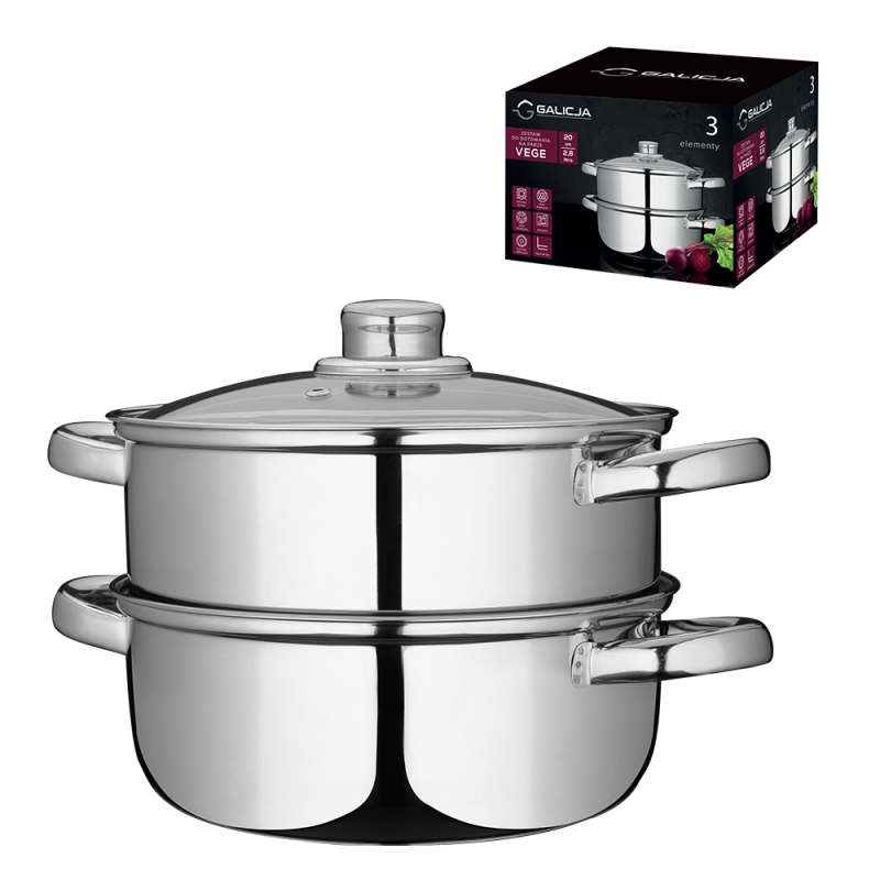 Zestaw do gotowania na parze 20cm VEGE 3 elementy 19884