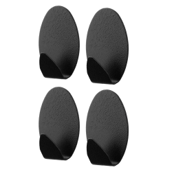 Komplet wieszaków samoprzylepnych owalnych NIKO BLACK 4 sztuki 25123