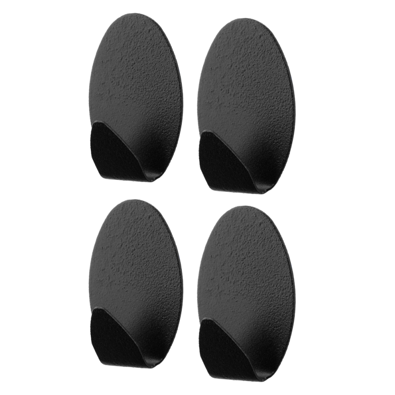 Komplet wieszaków samoprzylepnych owalnych NIKO BLACK 4 sztuki 25123