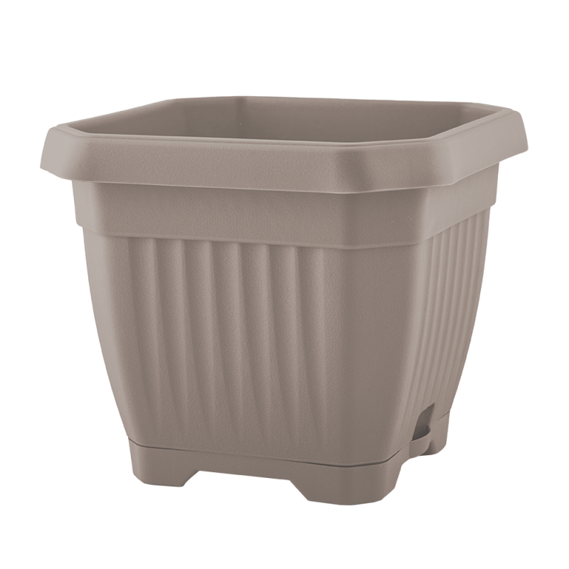 Doniczka z podstawką OCTAGON 35x35cm 25243 mokka